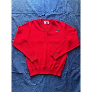 Vintage San Francisco Knitting Mills Red Running Dinosaur Sweater